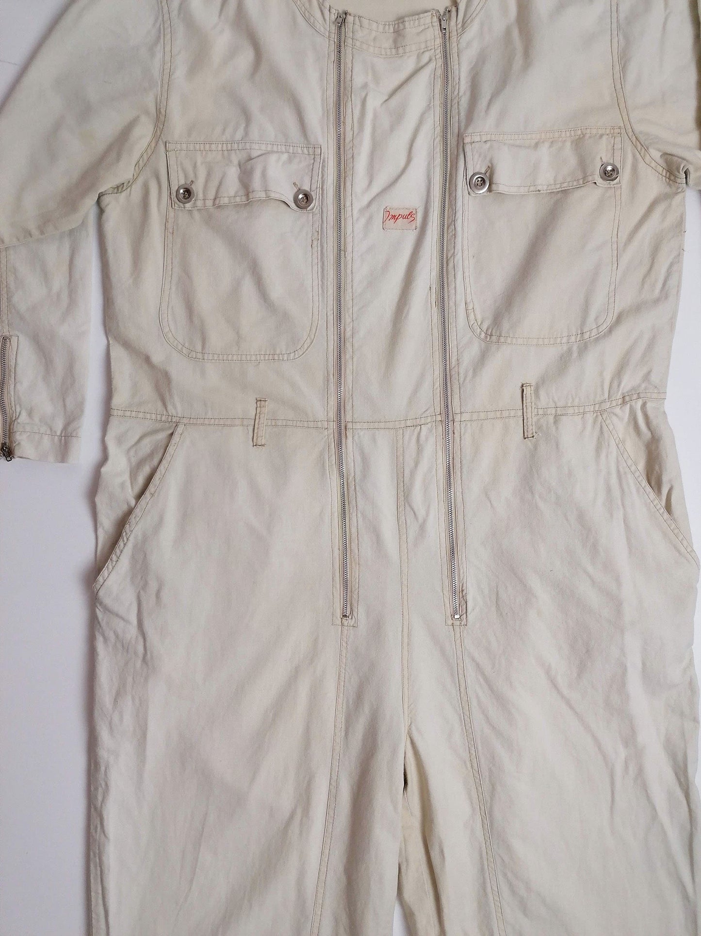 90's IMPULS H&M Beige Cream Jumpsuit - size M / 38