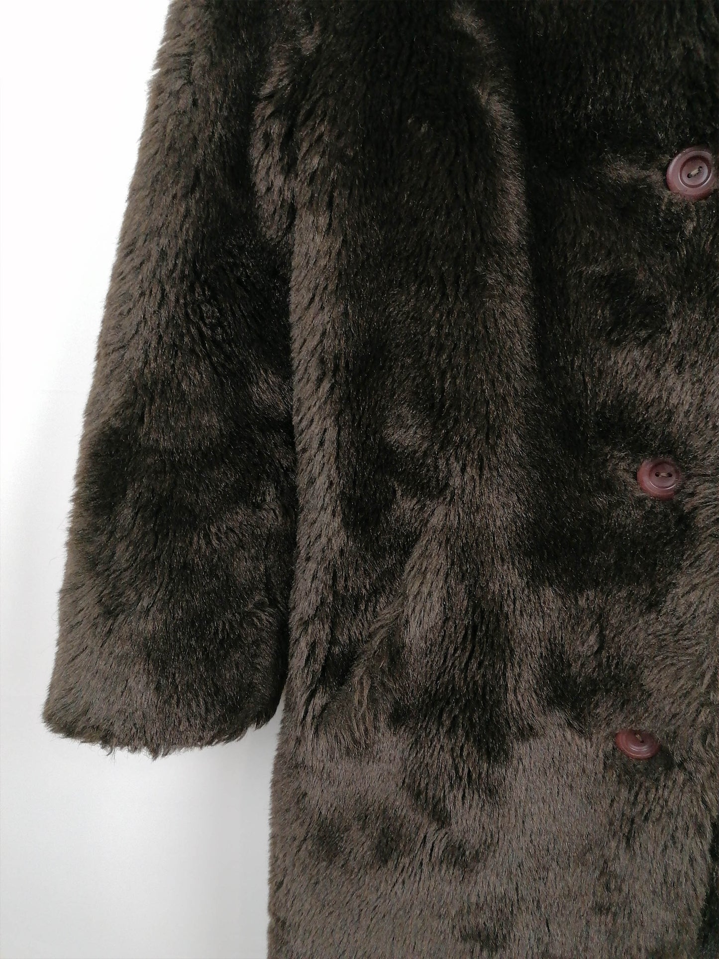 Vintage 80's Faux Fur Long Coat Made in Czechoslovakia- size XS-S