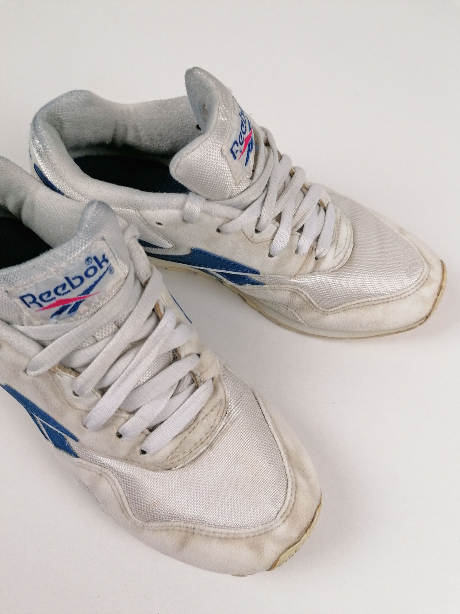 Vintage 90's REEBOK Classic Retro Sneakers White Nylon Trainers Women