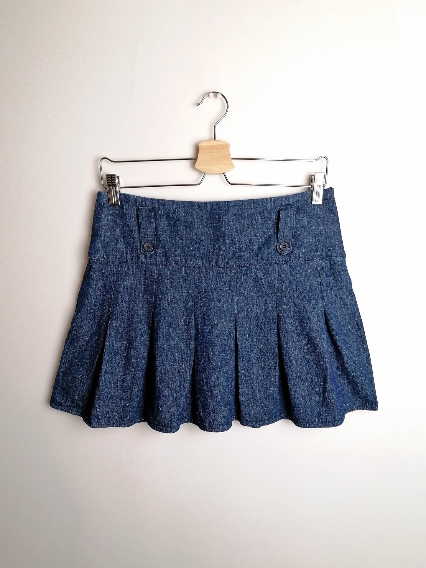 Y2K Denim mini-skirt with pleats - size M