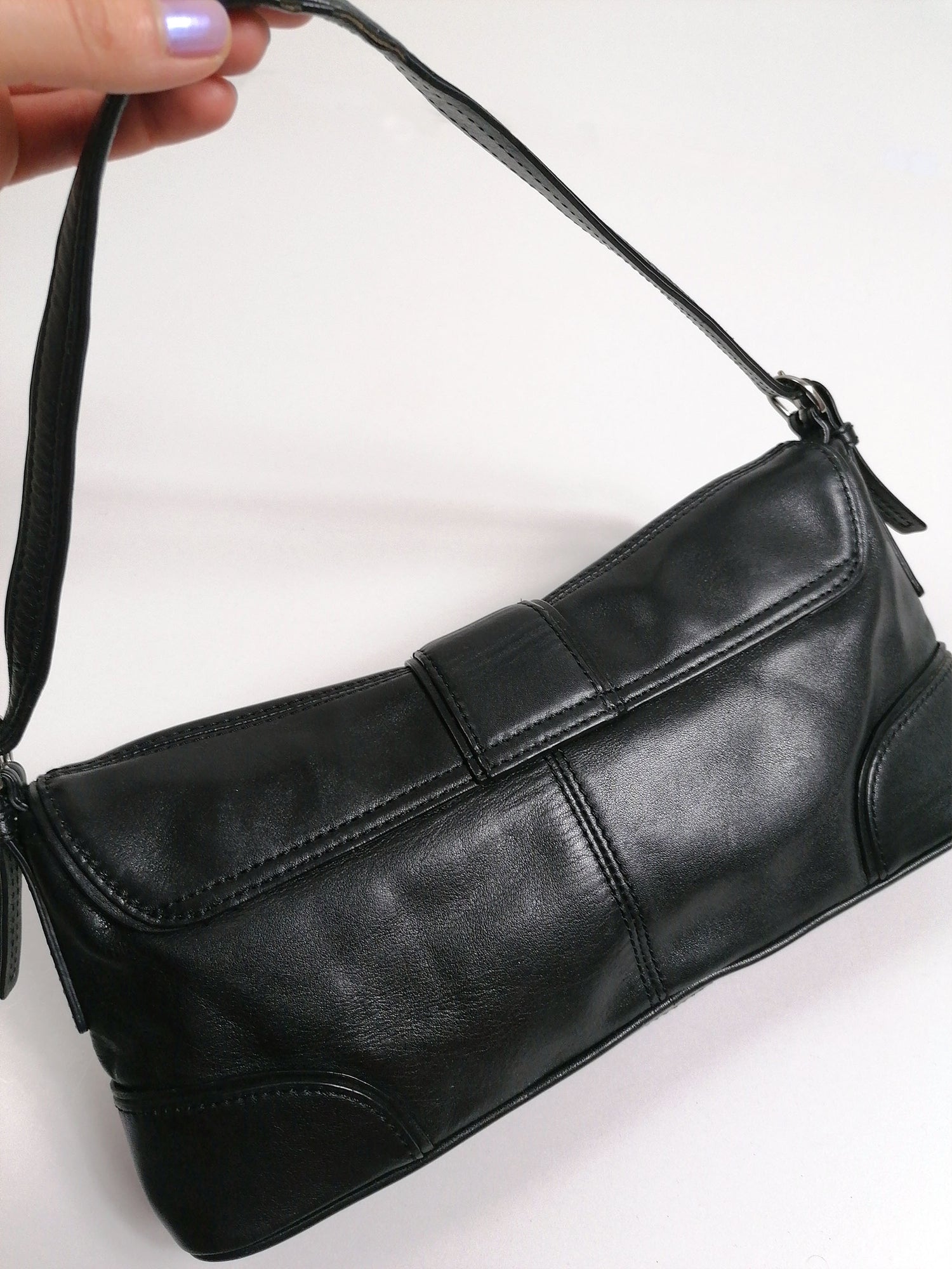 Y2K Vintage Leather Shoulder Bag Western Bohemian 90s Purse for