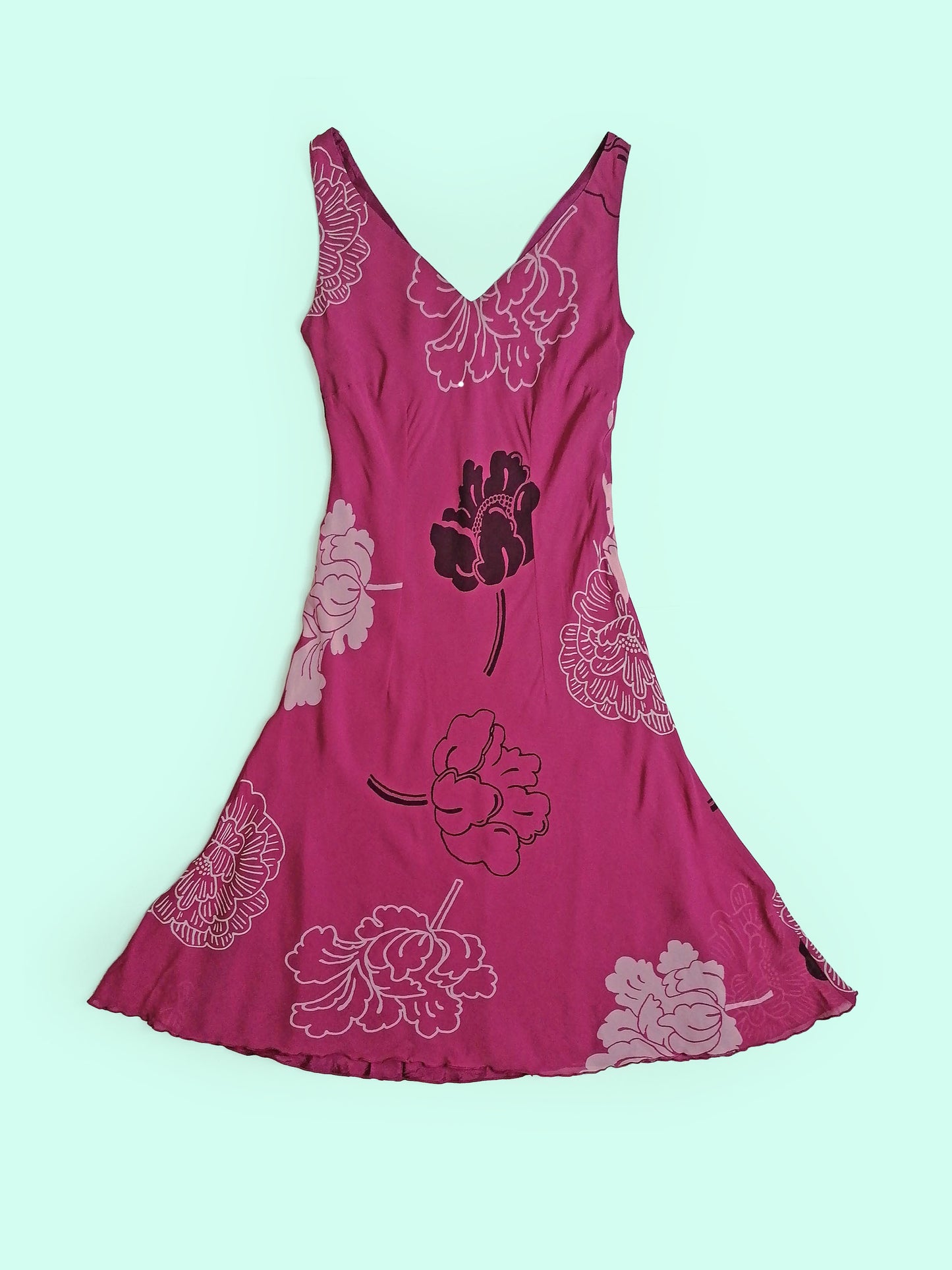S. OLIVER Dress Dusty Rose Pink Big Flowers - size XS-S / 36