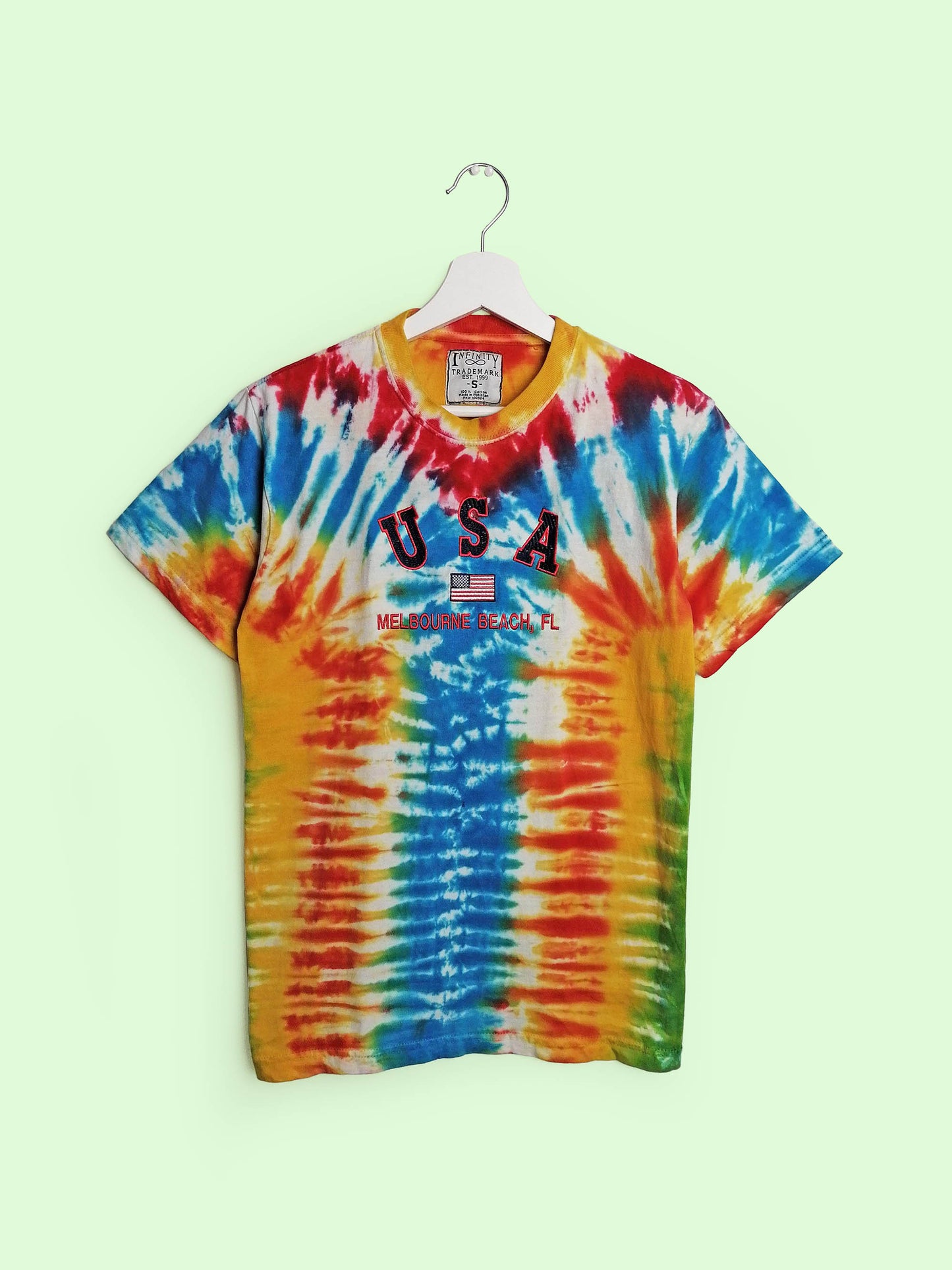 Melbourne Beach Florida Rainbow Tie Dye T-shirt - size S