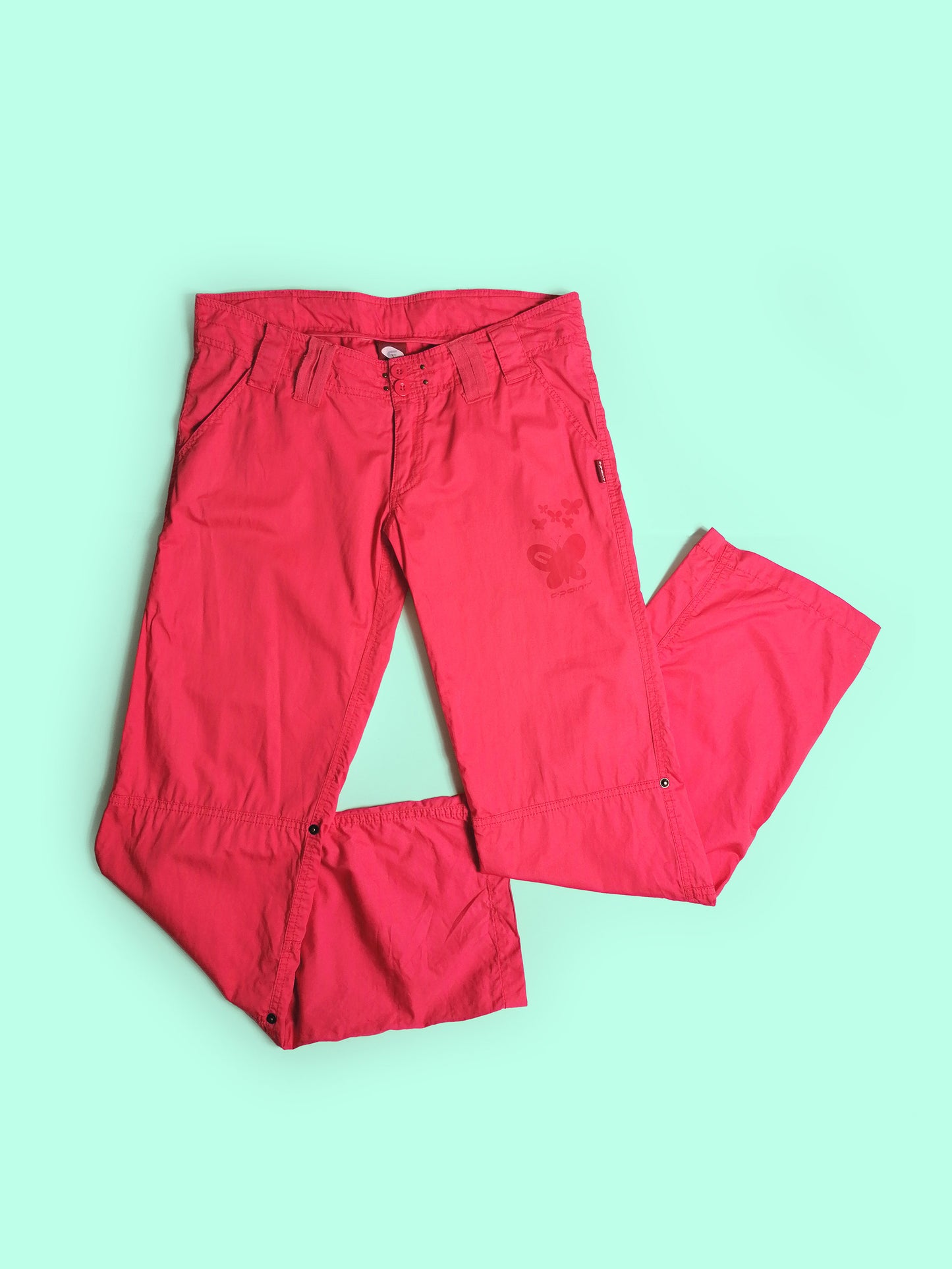 Y2K Soft Shell Low-Waist Pink Cargo Pants - size L