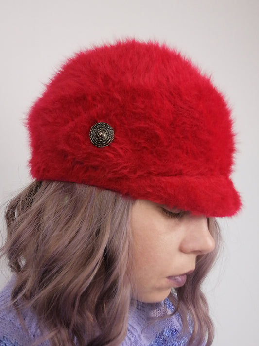 90's KANGOL Furgora Hat Red Fluffy - size S