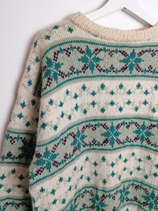 80's Nordic Ski Sweater unisex - size M-L