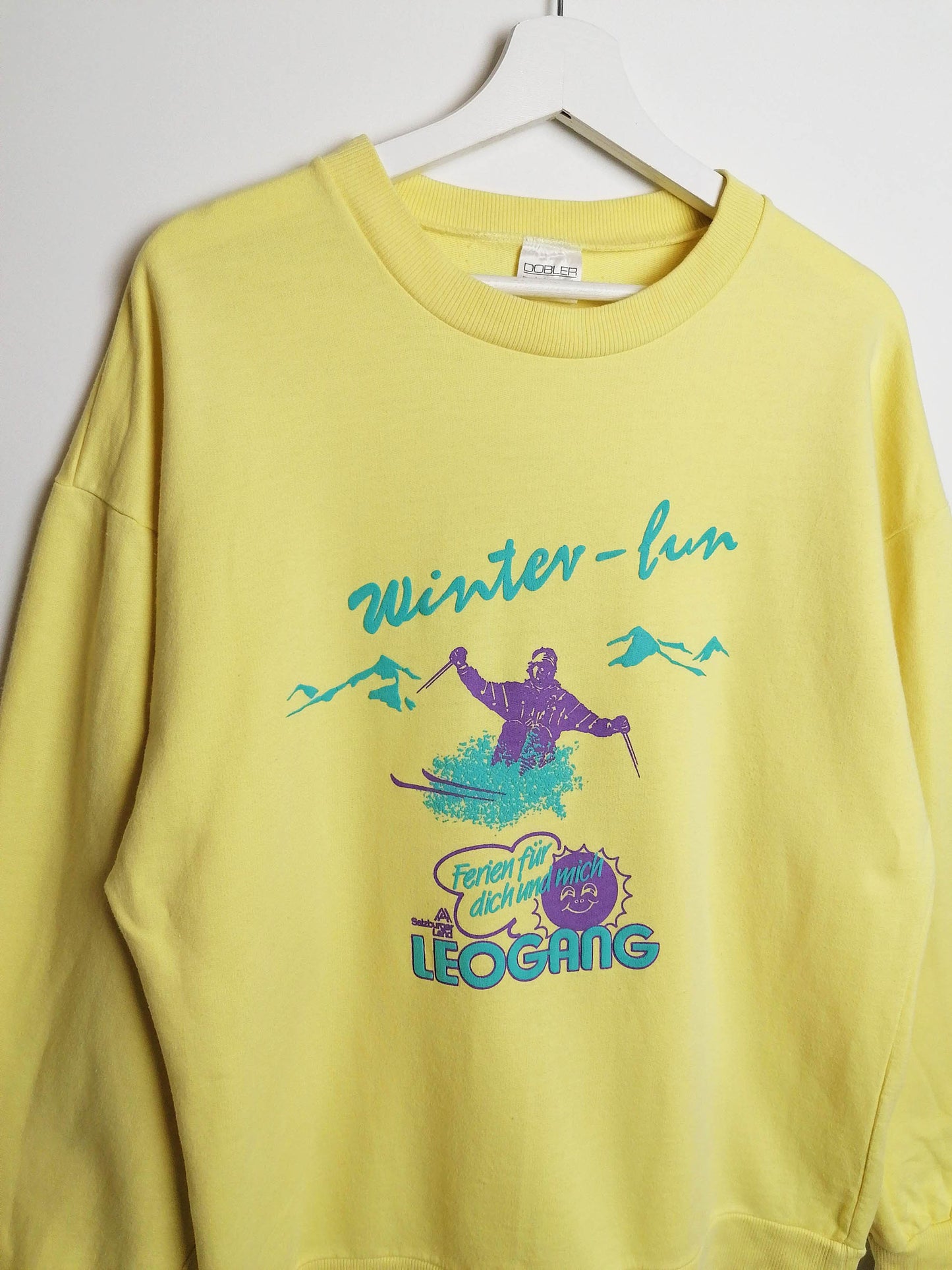 90's DOBLER Sweatshirt Ski Puff Print - size M-L