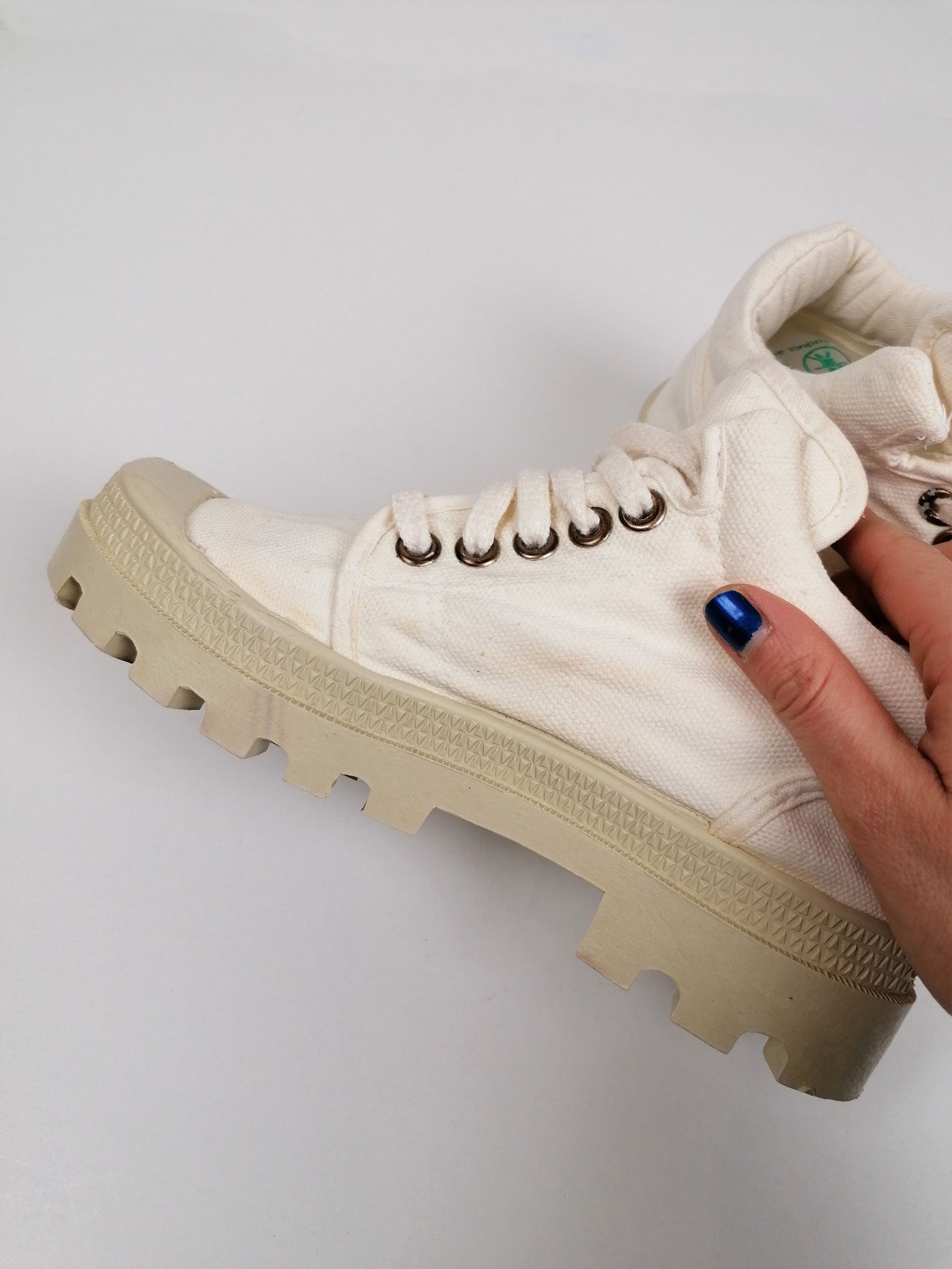 90's Y2K Canvas Platform Sneakers Creepers - size 36 EU
