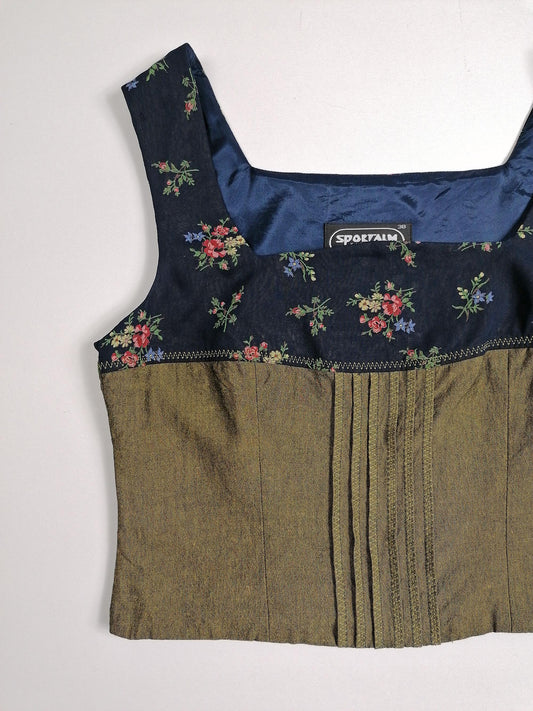 Vintage 80's SPORTALM Linen Vest Top - size S-M