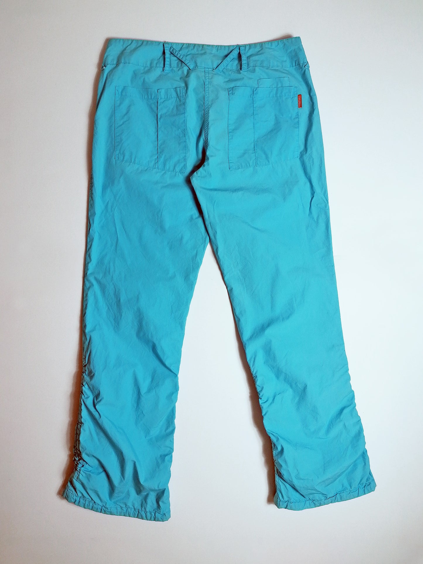 Y2K Soft Shell Low-Waist Blue Cargo Pants - size M-L