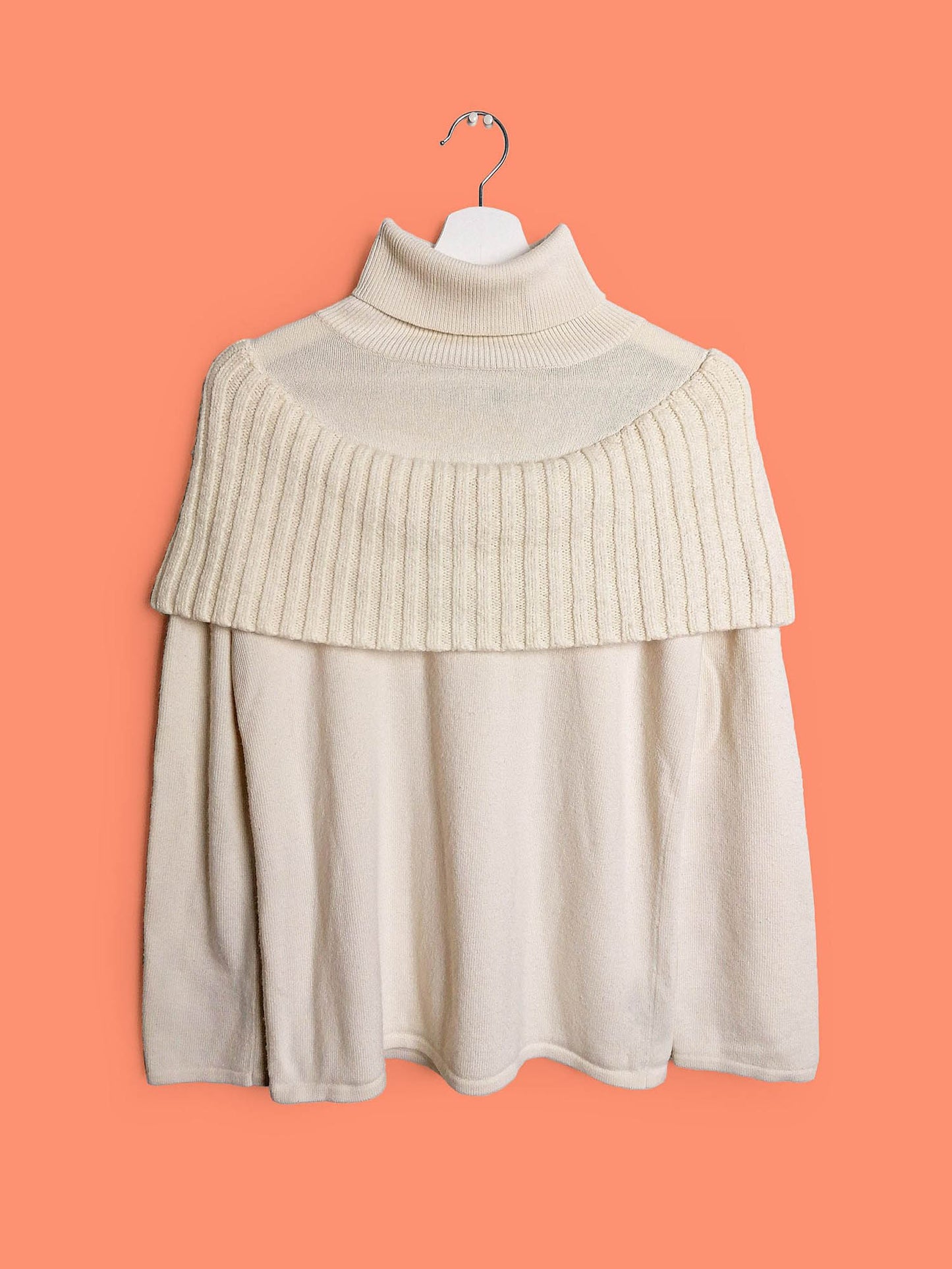 MANGO Y2K Faux Collar Turtleneck Sweater in White