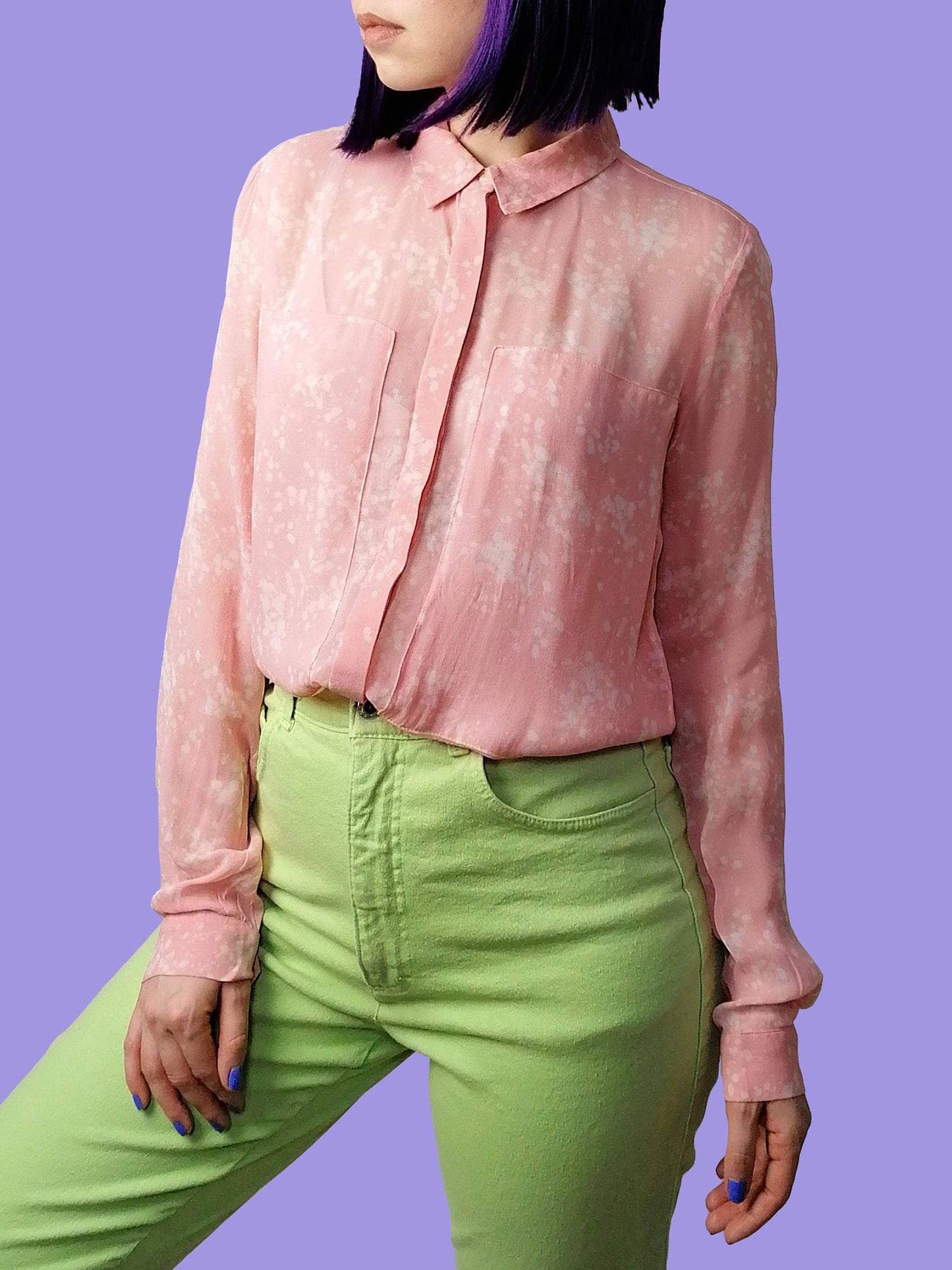 InWear Sheer Silk Pink Blouse