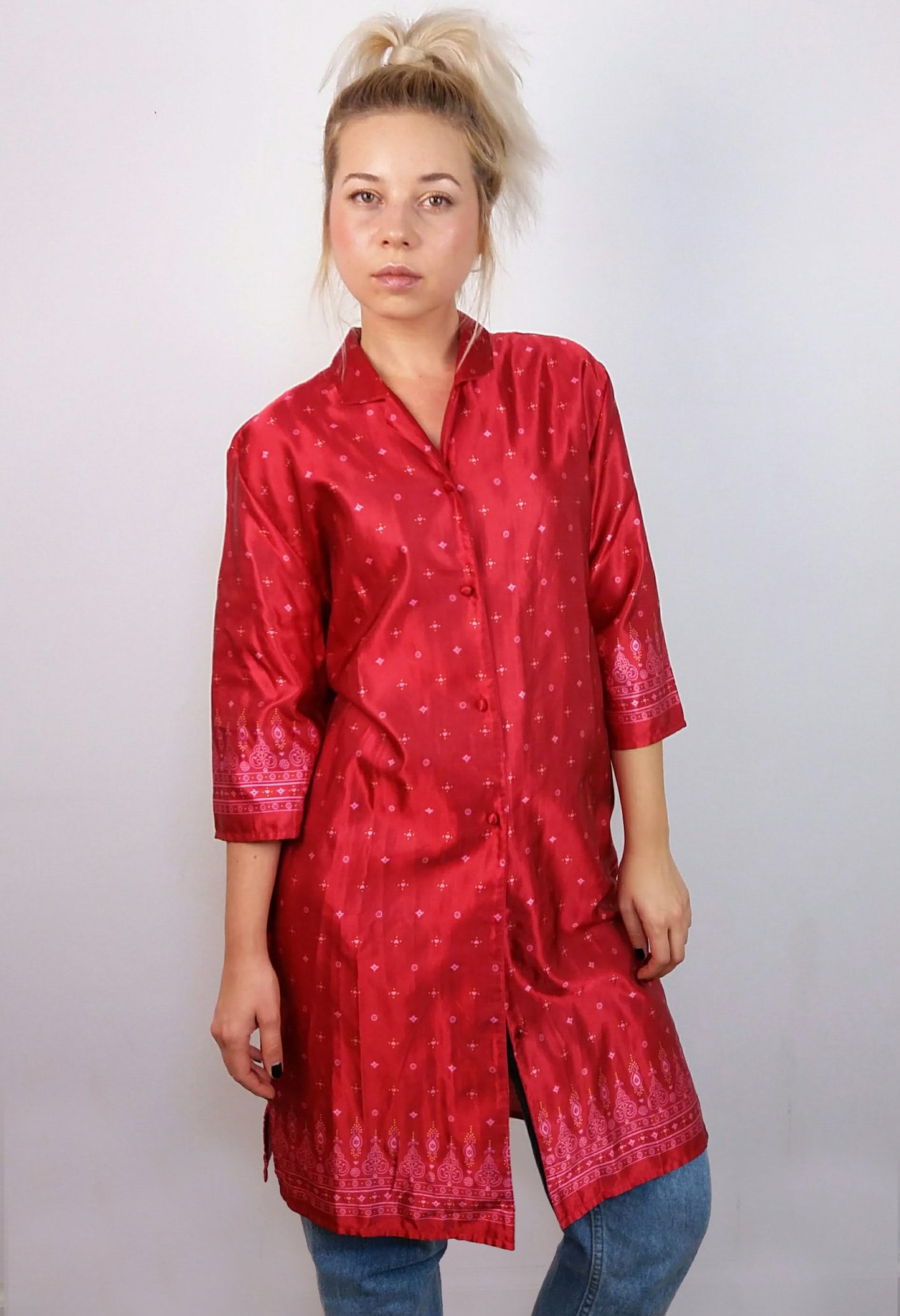ISADORA Vintage 70's Style 3/4 Sleeves Night Gown