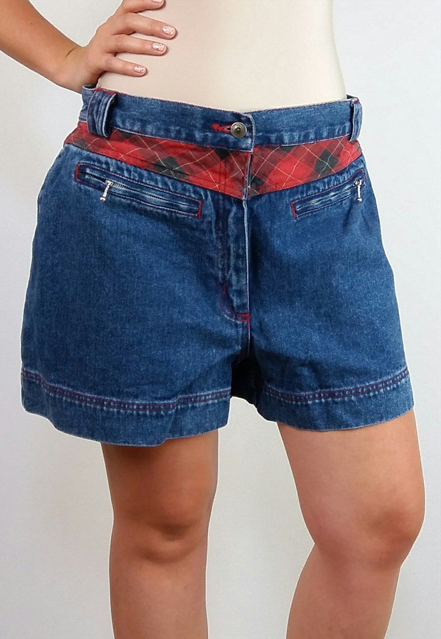 Teddy Patch Denim Shorts - size L
