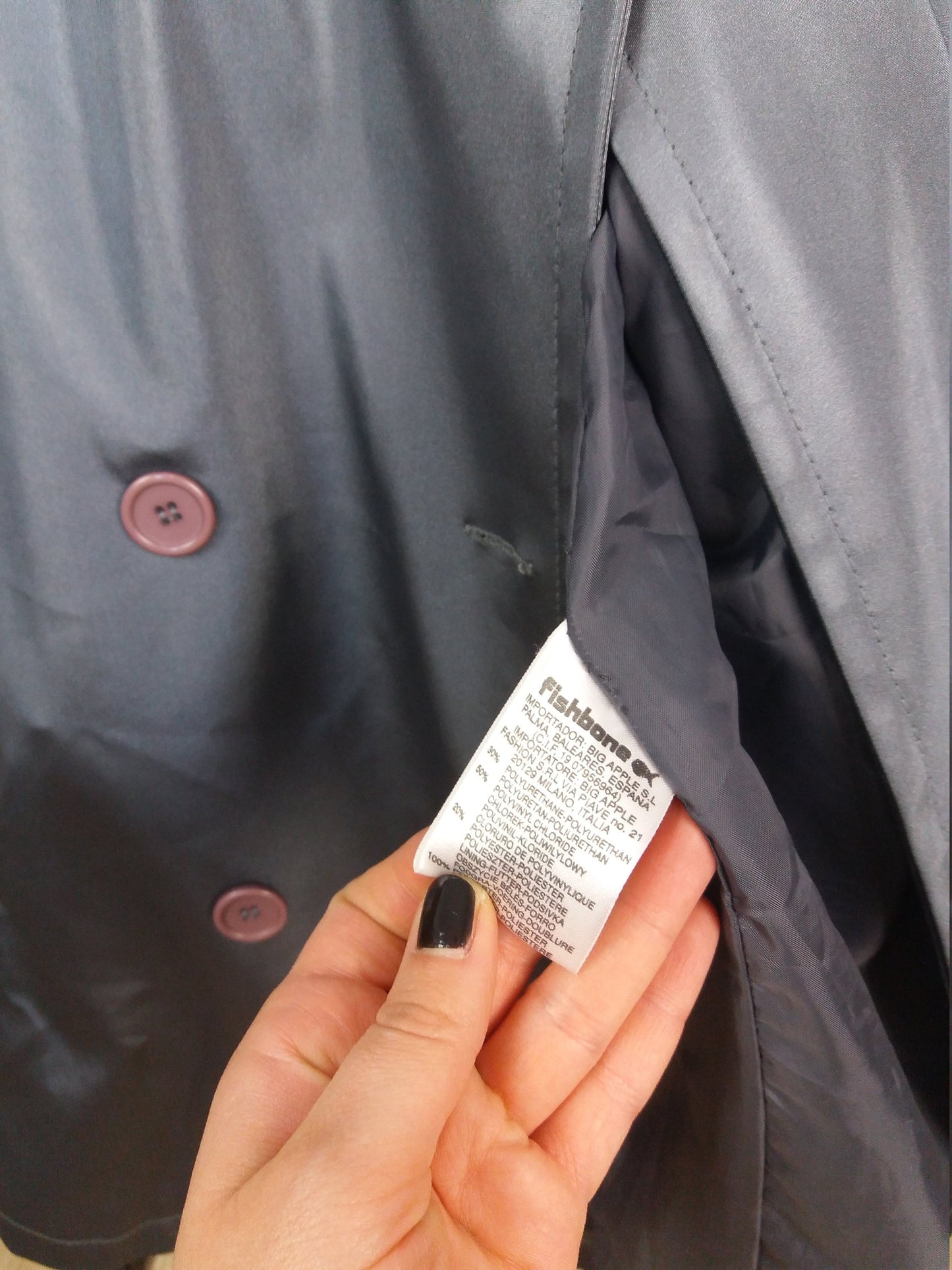 Y2K Shiny Trench-coat PVC in Liquid Grey - size XS-S