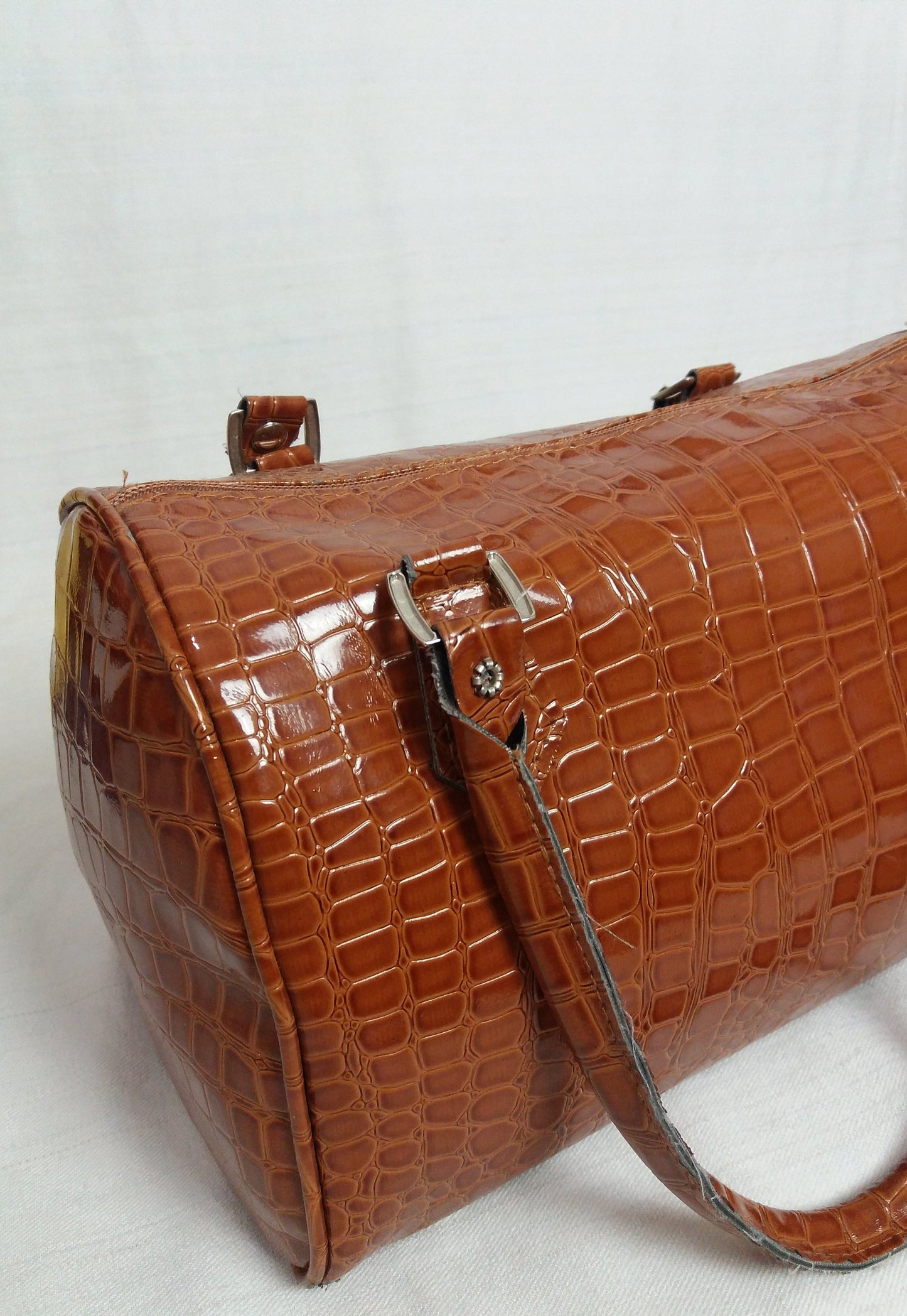 Faux Croc Patent Leather Bag