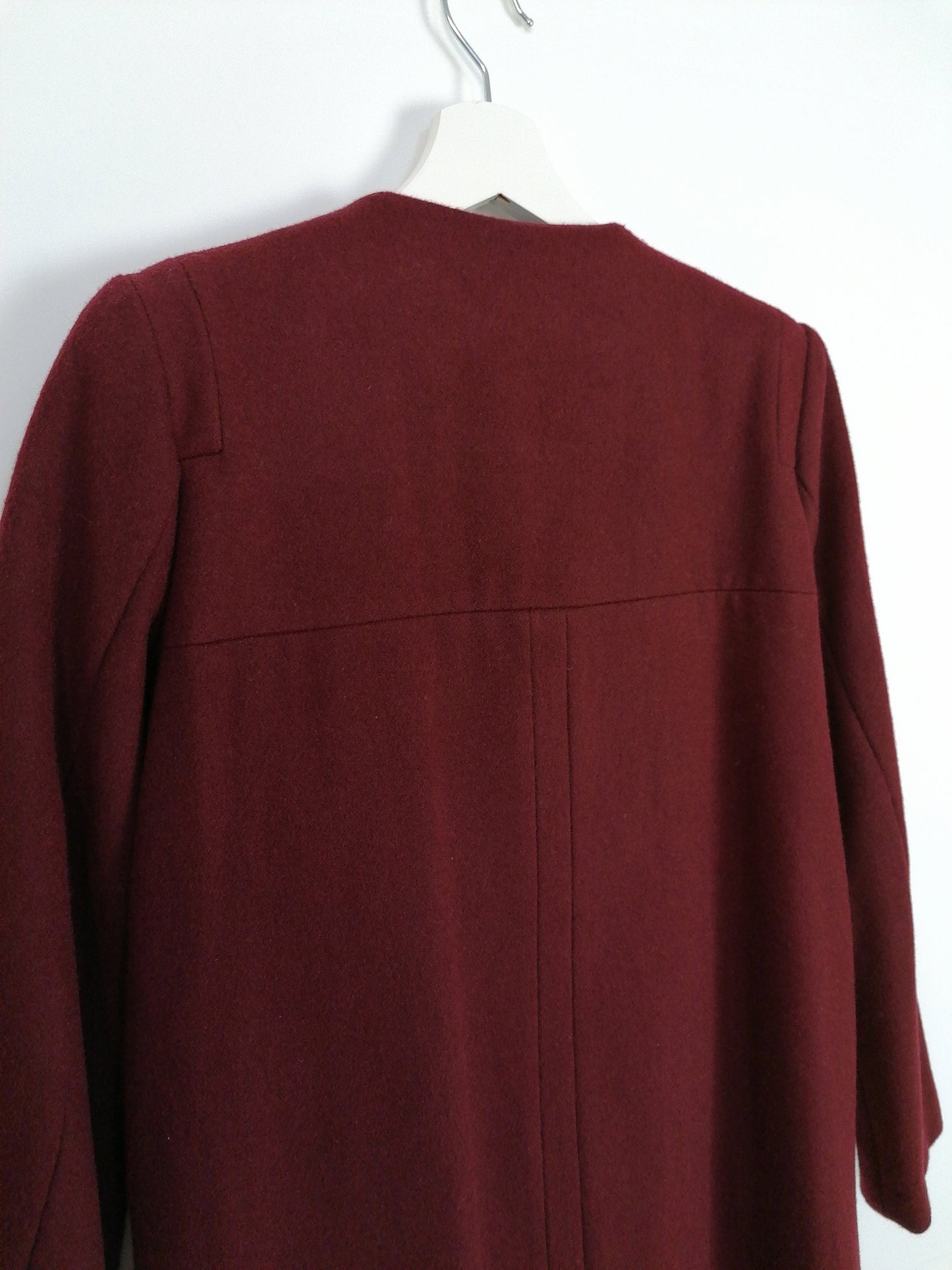 Burgundy Wool Coat - size S