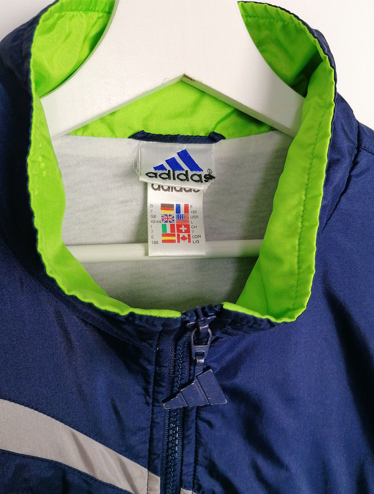 90's Adidas Unisex Shell Track Jacket ~ size L men