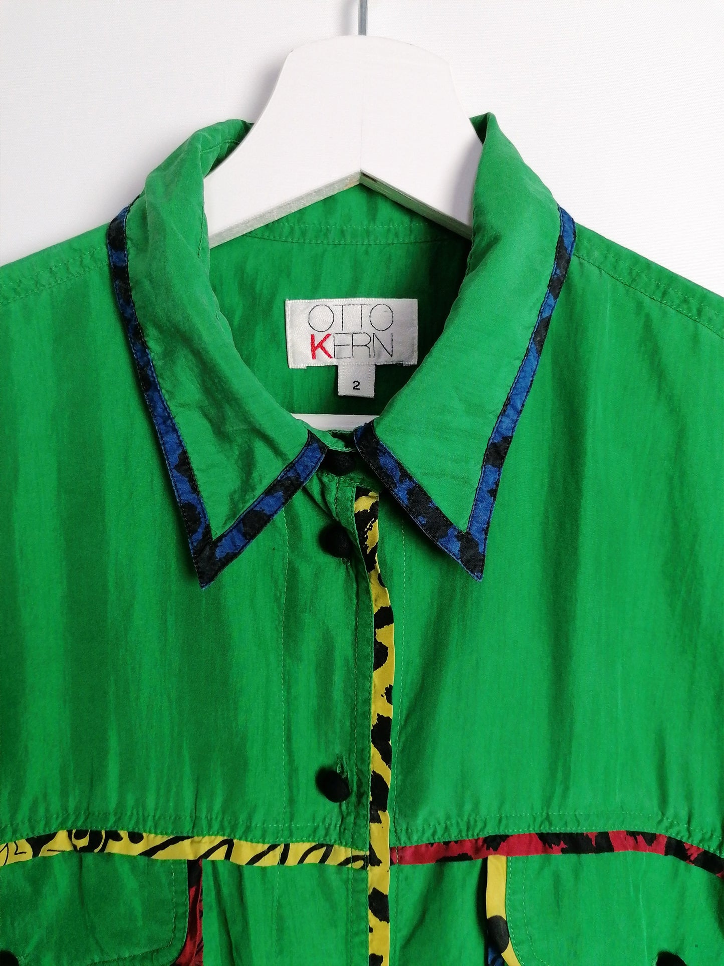 OTTO KERN Vintage 90's Green Silk Blouse