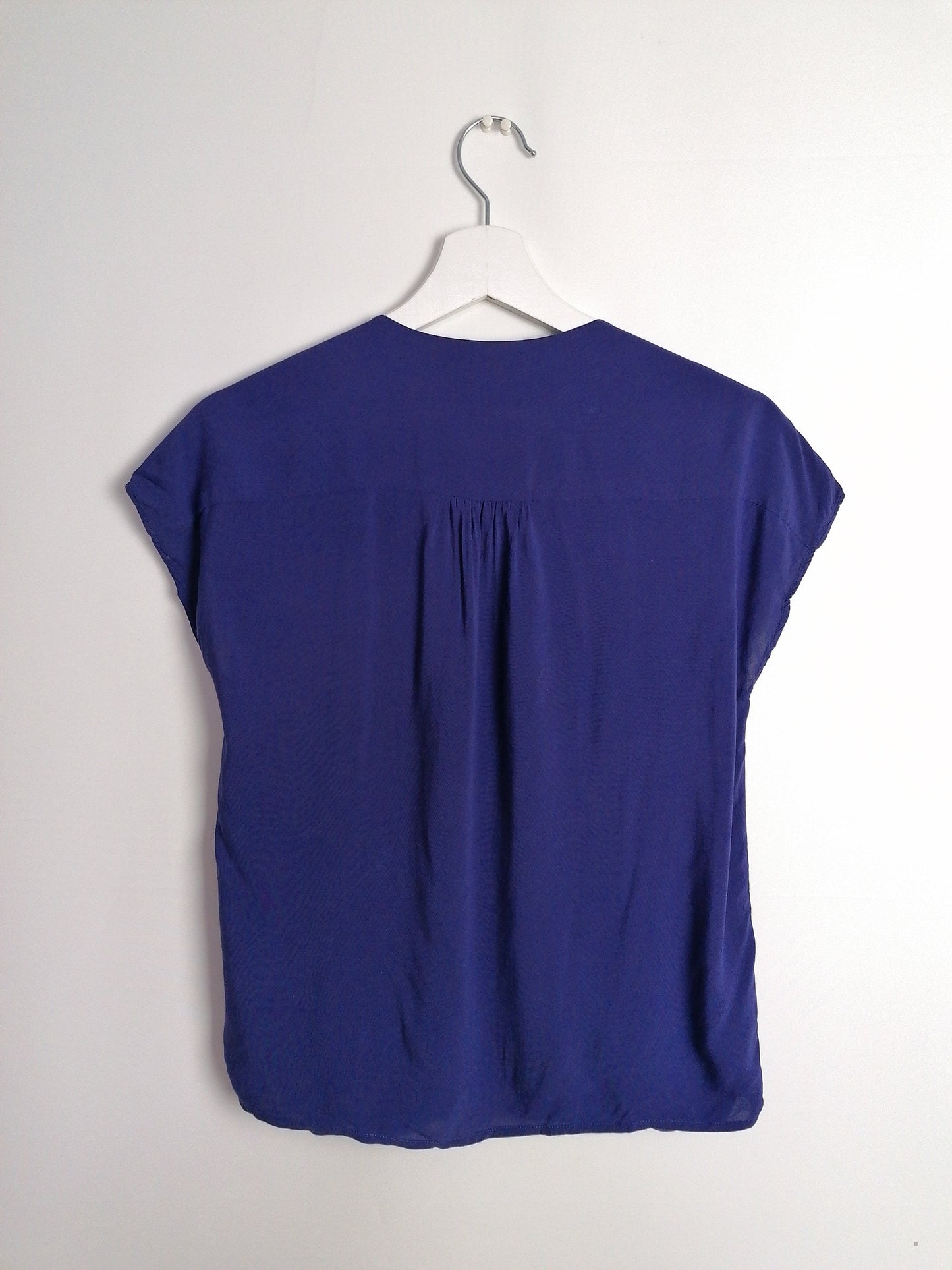 AHLENS blue viscose top wrap blouse | Size XS-S
