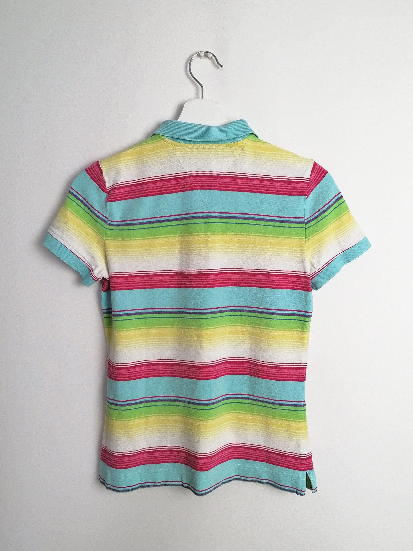 TOMMY HILFIGER Rainbow Stripes Polo T-shirt - size S