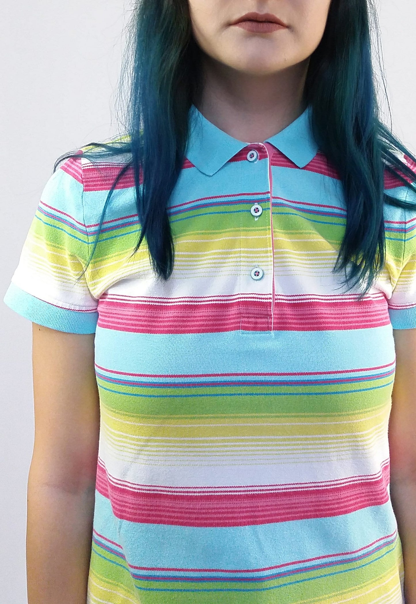TOMMY HILFIGER Rainbow Stripes Polo T-shirt - size S