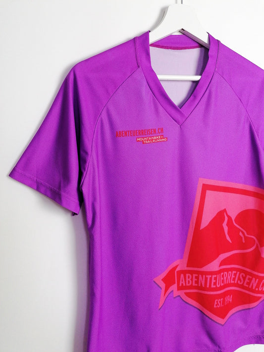 Purple Unisex Polyester Sports T-shirt Cycling Jersey