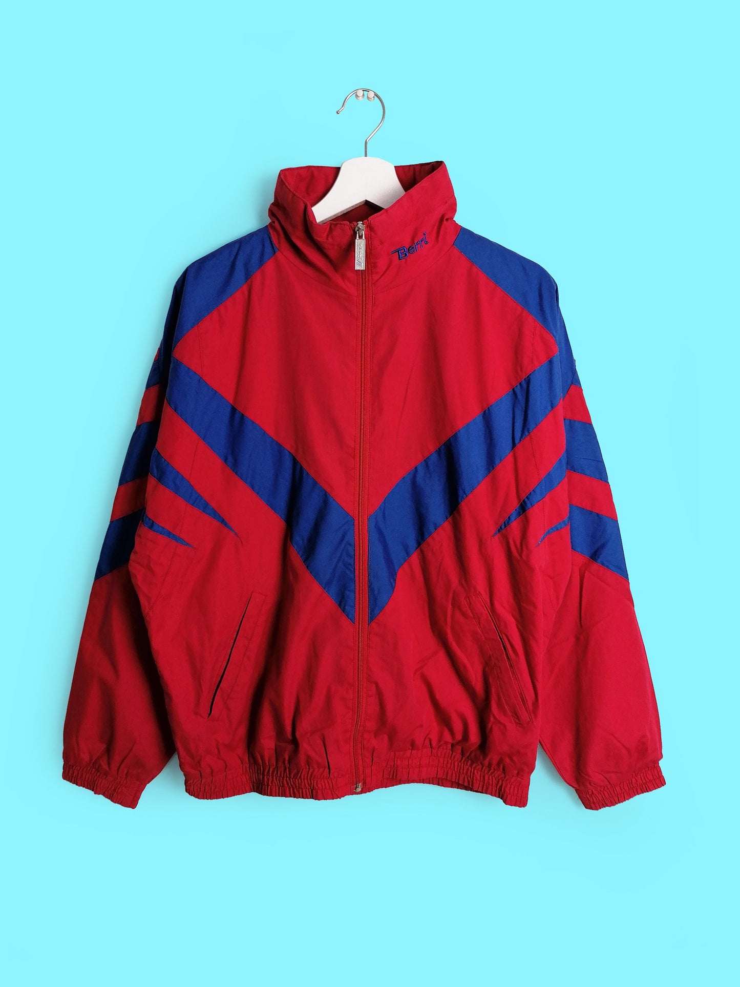 BERRI 90's Unisex Track Jacket Red and Blue - size S