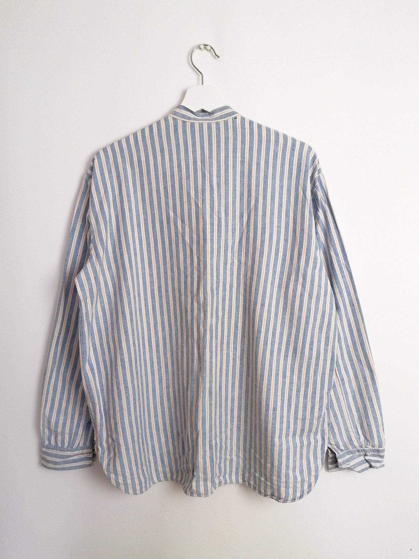 Linen Striped Oversized Tunic Blouse