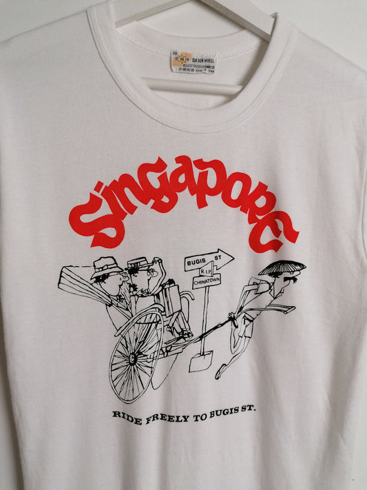 Vintage 80's 90's Singapore Ringer Single Stitch T-shirt - size S