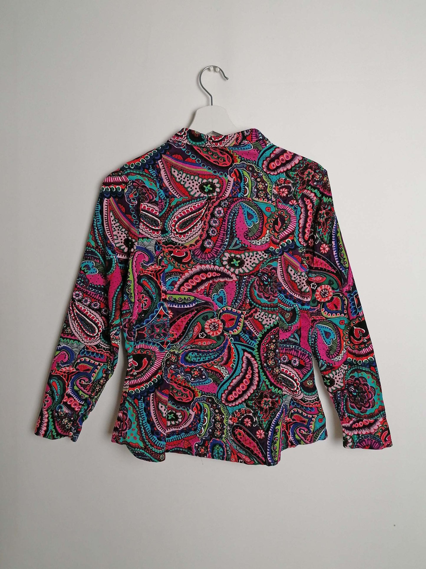 Corduroy Shirt Paisley Pattern 70's Style - size XS-S