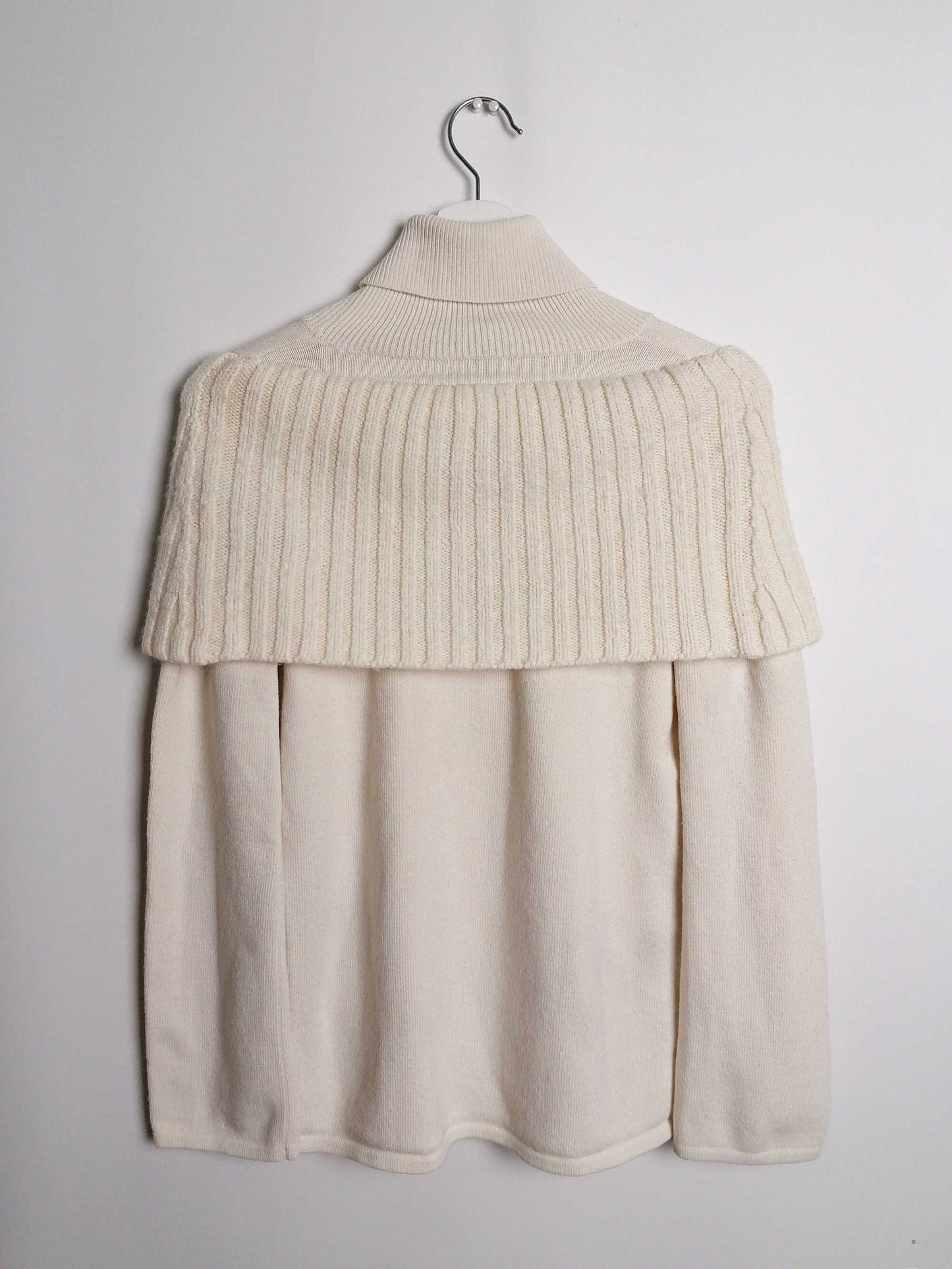 MANGO Y2K Faux Collar Turtleneck Sweater in White