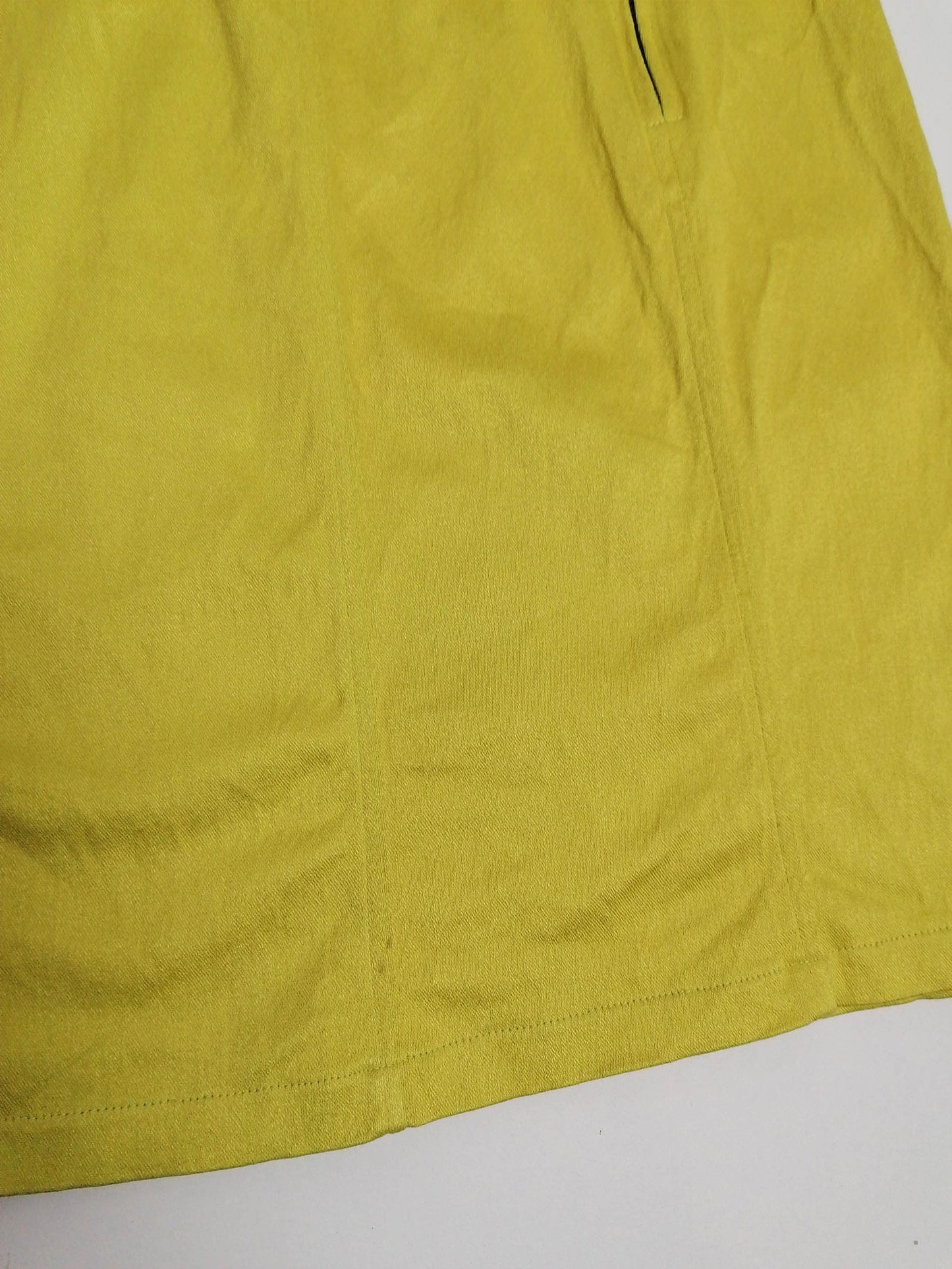 Chartreuse High waist A-line Mini Skirt - size S