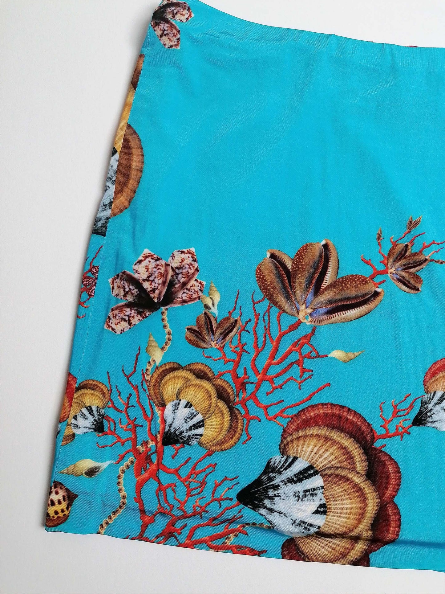 SCUPIN Fashion Munchen Stretch Pencil Skirt Seashells Print - size S-M