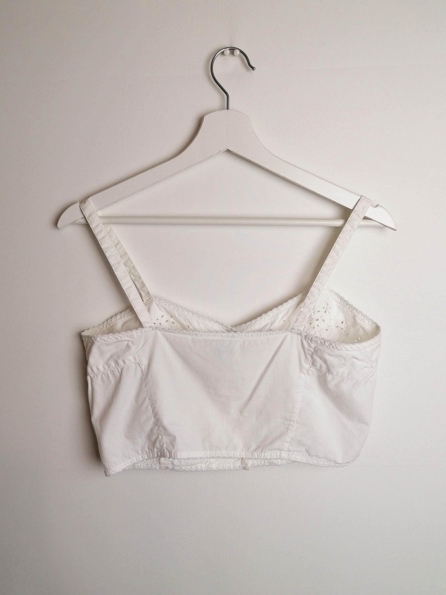 Crop Top Cotton Lace Eyelet  ~ size S