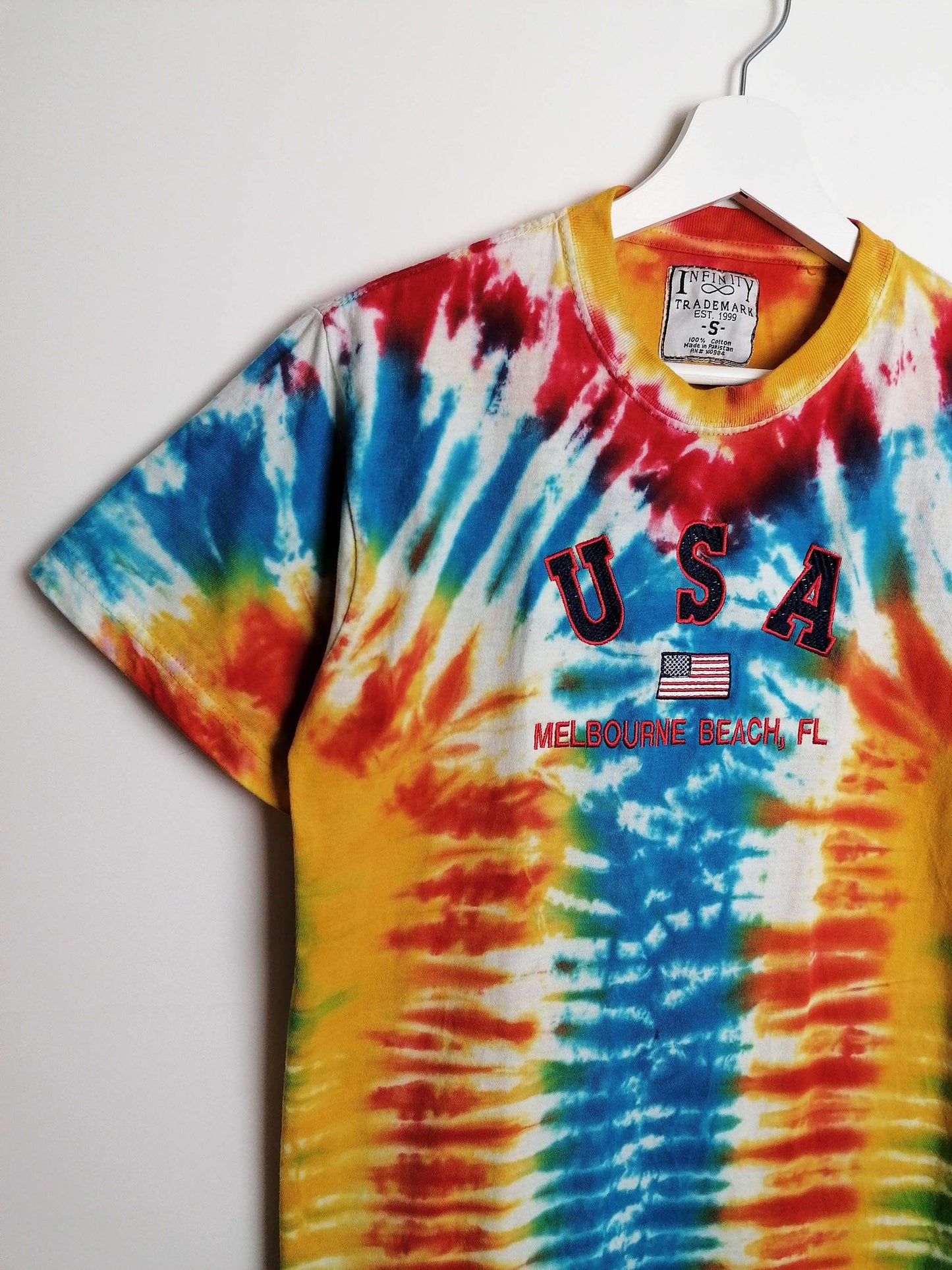 Melbourne Beach Florida Rainbow Tie Dye T-shirt - size S