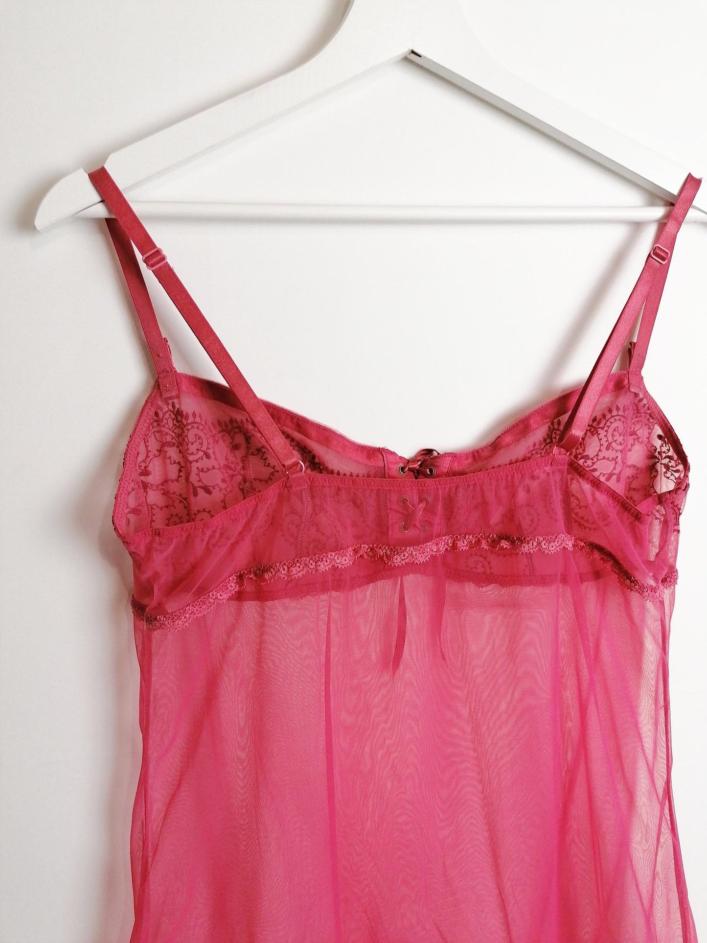 Sheer Pink Babydoll Cami Tulle - size L