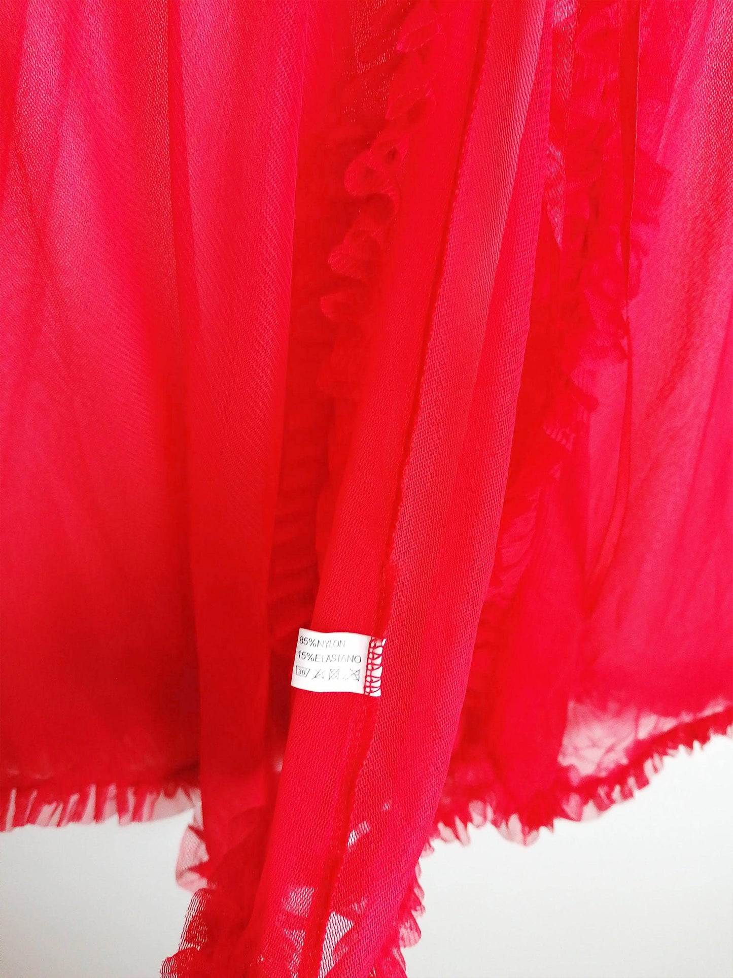 Sheer Red Tulle Lingerie Set - size S-M